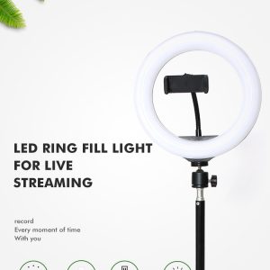Кольцевая селфи лампа LED13" два крепления для телефона