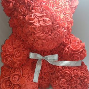 Мишка из фоамирановых роз 25 см есть разные цвета