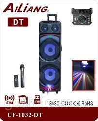 NEW ! Блютуз колонка аккумуляторная 10" *2 Ailiang UF-1032-DT с микрофоном