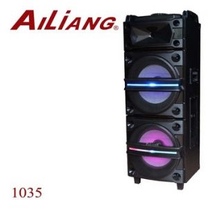 Колонка блютуз аккумуляторная UF-1035 12"x2 динамика с микрофоном