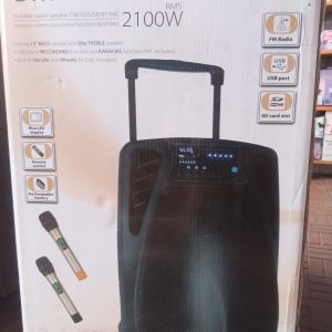 Колонка аккумуляторная 2 микрофона 150 Вт. Temeisheng SM 15"