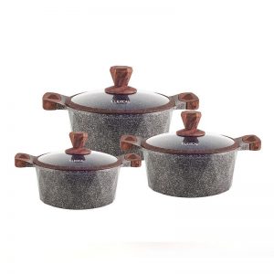 Набор кастрюль 6 предметов гранитное покрытие Lexical LG-340601-2