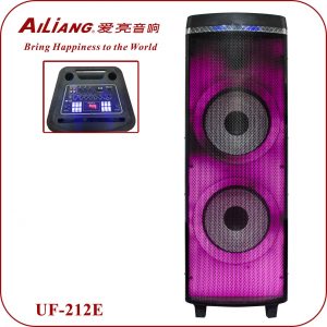 Ailiang UF-212E мощная аккумуляторная блютуз колонка 2 микрофона 12"*2